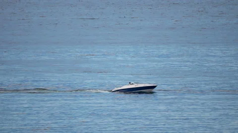 Speedboat Driving Slow. Stock-Footage 65315859
