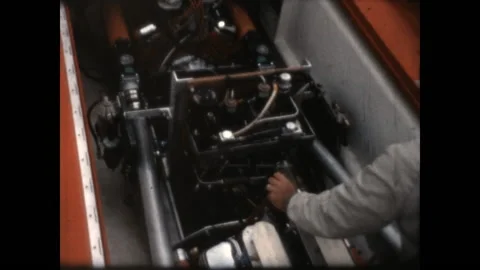 Speedboat Engine 1966 Stock Footage 148710041