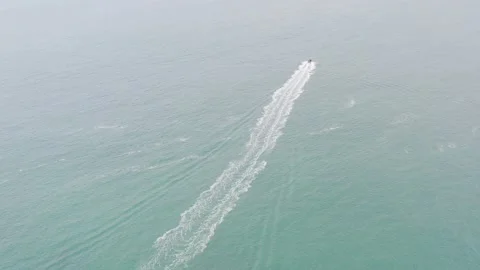 Speedboat going on circle on the sea 스톡 동영상 238684780