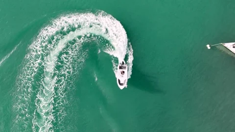 Speedboat going on the sea Stock Footage 292816529