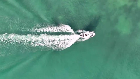Speedboat going on the sea Stock Footage 292816700