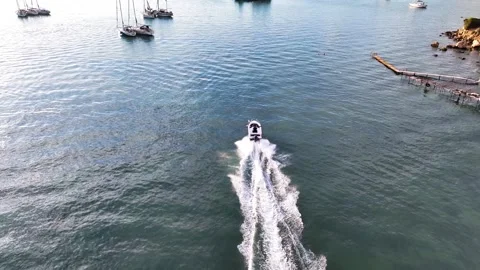 Speedboat going on the sea Stock Footage 292816968