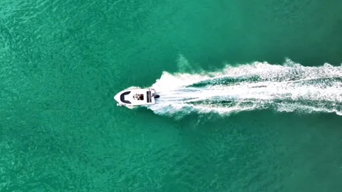 Speedboat going on the sea Stock Footage 292817041