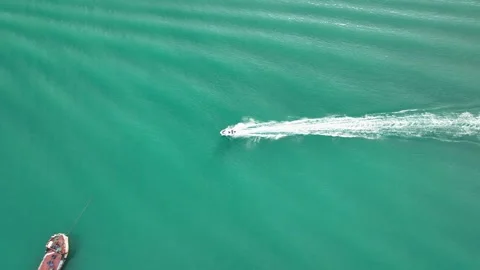 Speedboat going on the sea Stock Footage 292817606
