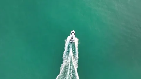 Speedboat going on the sea Stock Footage 292817904