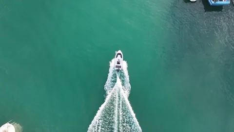 Speedboat going on the sea Stock Footage 292817913