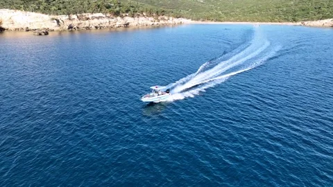 Speedboat going on the sea Stock Footage 292824966