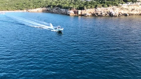 Speedboat going on the sea Stock Footage 292824980