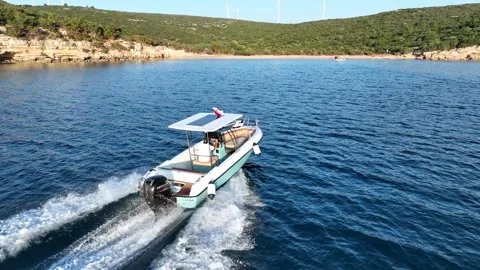 Speedboat going on the sea Stock Footage 292825163