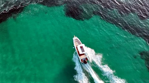 Speedboat going on the sea Stock Footage 292825375