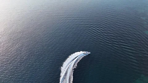 Speedboat going on the sea Stock Footage 292825497