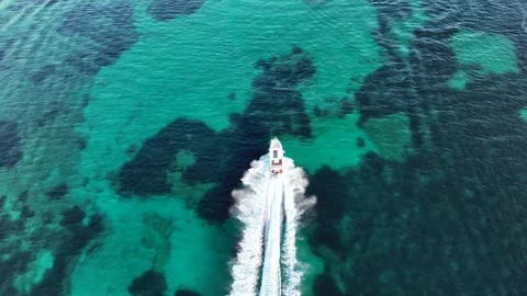 Speedboat going on the sea Stock Footage 292825505
