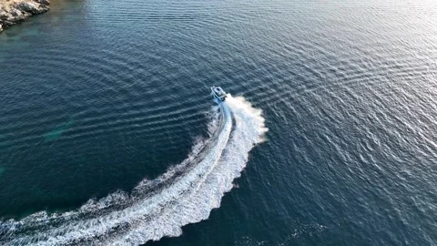 Speedboat going on the sea Stock Footage 292825669