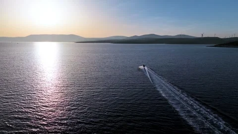 Speedboat going on the sea Stock Footage 292825695