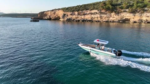 Speedboat going on the sea Stock Footage 292826094