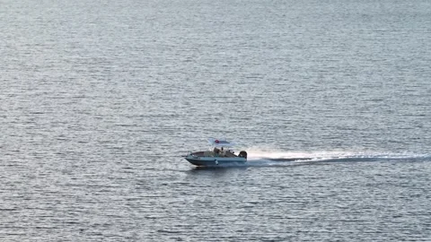 Speedboat going on the sea Stock Footage 292826521
