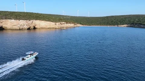 Speedboat going on the sea Stock Footage 292826706