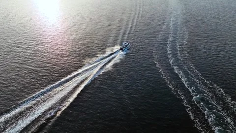 Speedboat going on the sea Stock Footage 292826750
