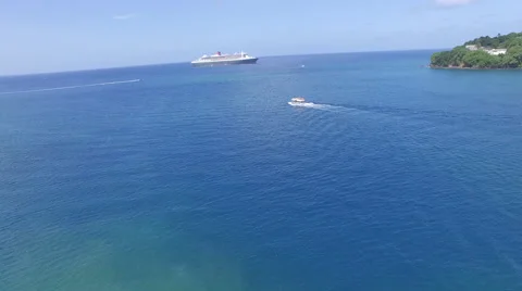 Speedboat heading out to sea- Caribbean Stock Footage 63343353