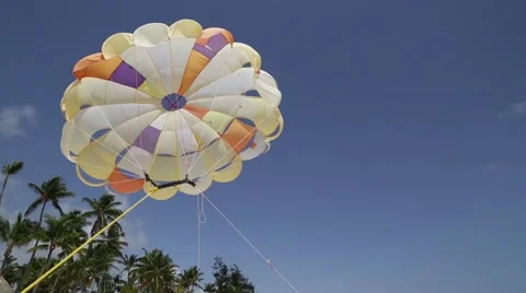 Speedboat Parachute flying Video stock 52132214