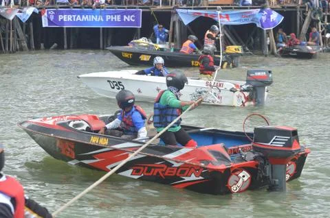 Speedboat race Stockfoto's
