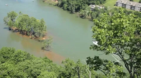 Speedboat on River Stock Footage 7746117