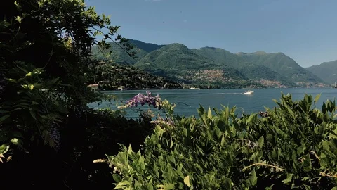 Speedboat Running on Lake Como Stock Footage 117635753
