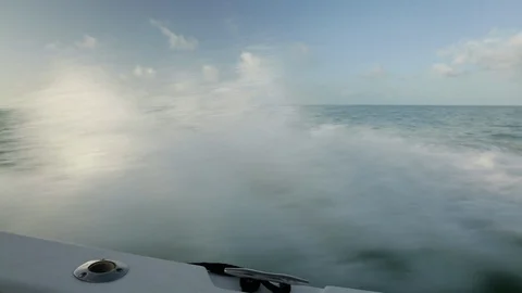 Speedboat sailing on sea Stock Footage 93522855