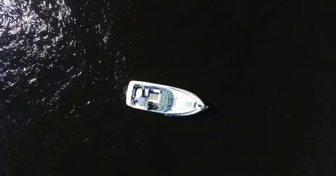 Speedboat Sails On The River Stock Footage 74882350