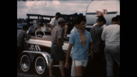 Speedboat Specators 1965 Stock Footage 150229555