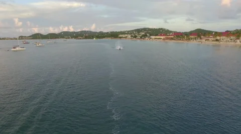 Speedboat in St Lucia Video stock 61861704