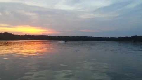 Speedboat at sunset. Stock-Footage 154136910