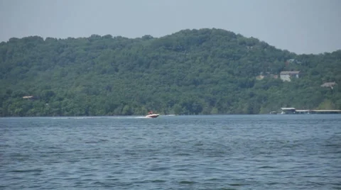 Speedboat on Table Rock Lake Stock Footage 7746593