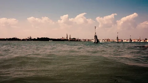 Speedboat in Venice Stock Footage 90908334