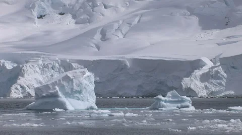Speeded up sequences of icebergs Stock Footage 50596953