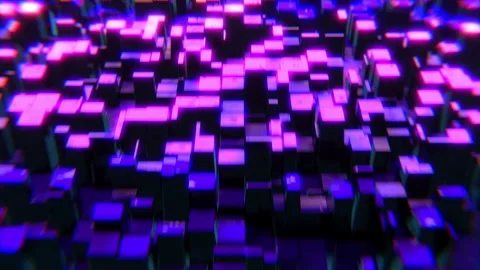 Speeding 3D Blocks Flyover Loop Video stock 171071640