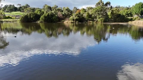 Speeding across the lake Stock Footage 282892061