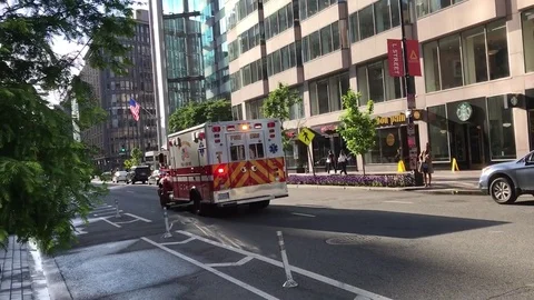 Speeding Ambulance in the City Stock Footage 76203968