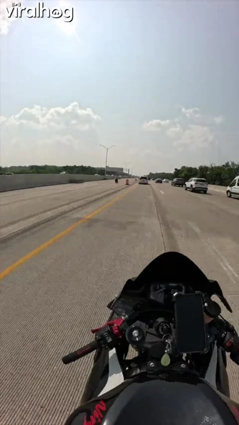 Speeding Biker Collides With Traffic Barrel Then Pulled Over, Indianapolis, Indi Stock Footage 346077994