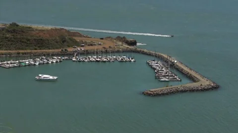 Speeding Boat in the Bay HD Stock Footage 7755433