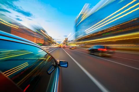 Speeding Car Motion Blur Stock Photos
