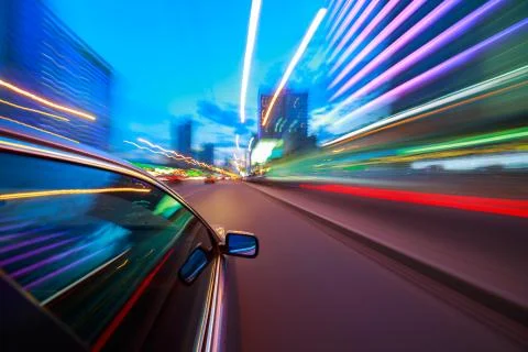 Speeding Car Motion Blur Fotos de archivo