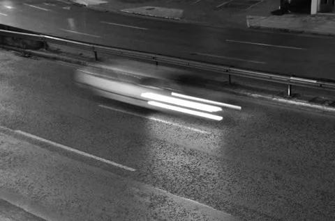 Speeding car at night 写真素材