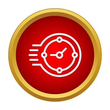 Speeding clock showing time management or countdown concept Stock Illustration