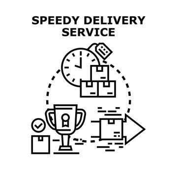 Speeding up delivery service process concept Stock Illustration
