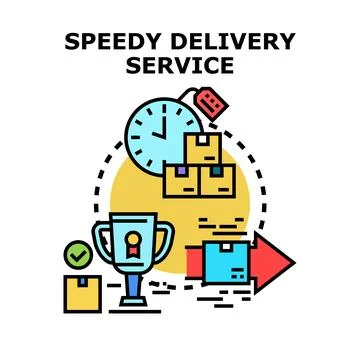 Speeding up delivery service process concept 스톡 일러스트