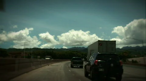 Speeding down highway Stock Footage 604648