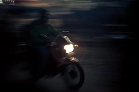 Speeding Motorcycle Stock-Fotos