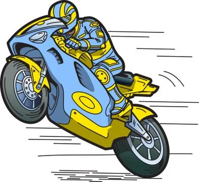 Speeding Motorcycle Racer イラスト素材