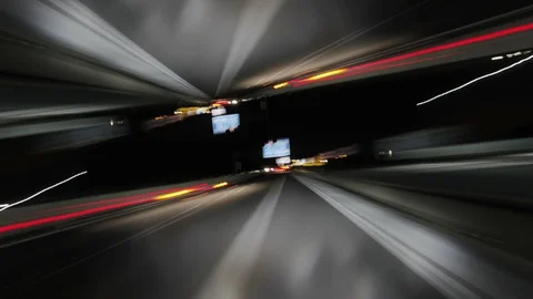 Speeding night ride Video stock 86631326